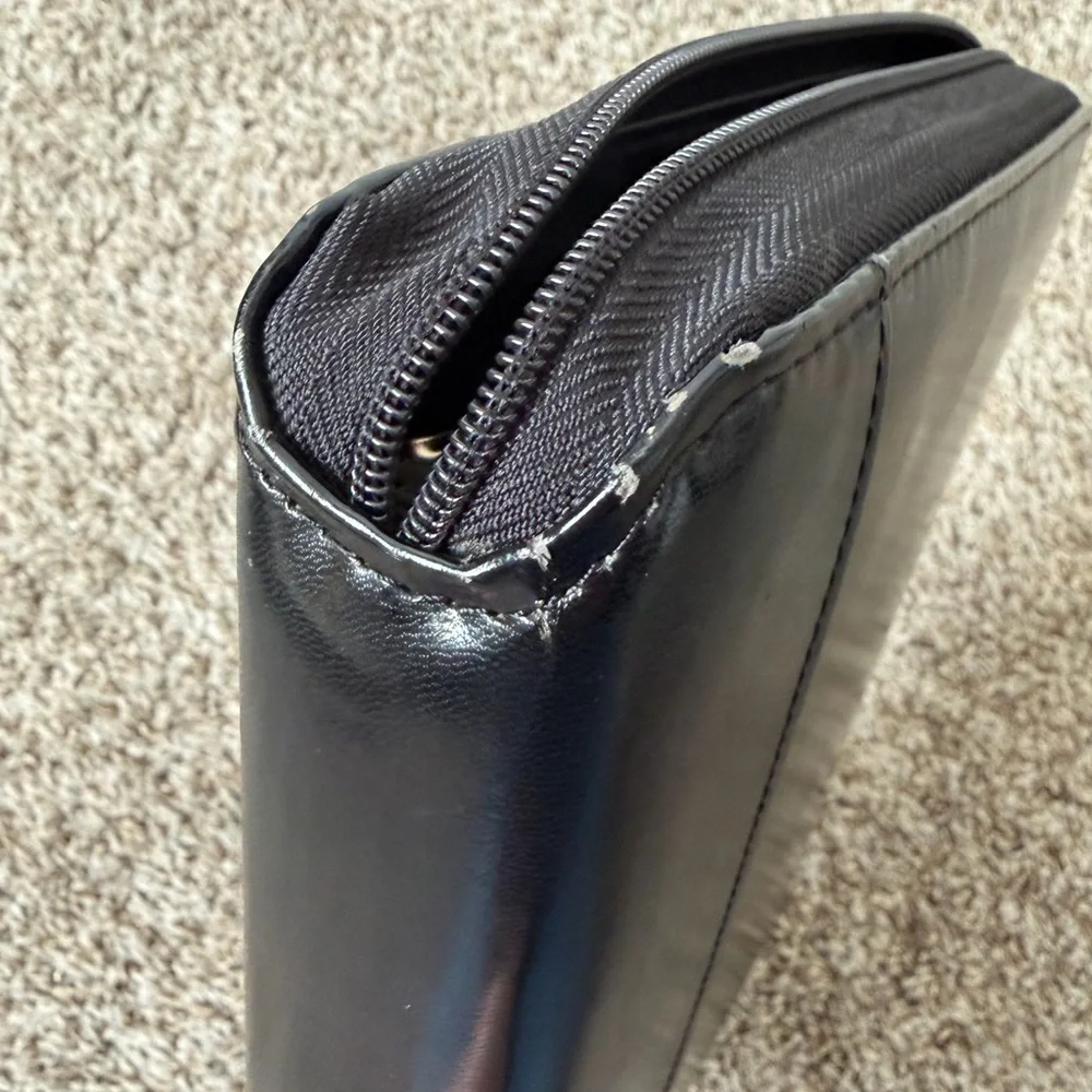 Franklin Covey black zip around planner organizer 3 ring work office